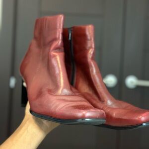 Elegant Red Ankle Boots